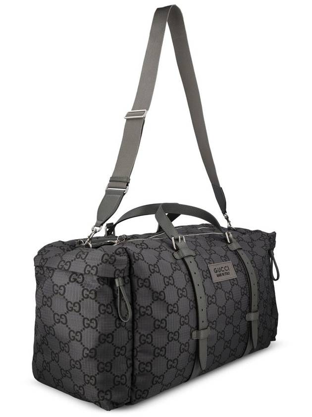 Maxi GG Polyester Duffel Bag Dark Gray Black 767935FACPK1243 - GUCCI - BALAAN 4