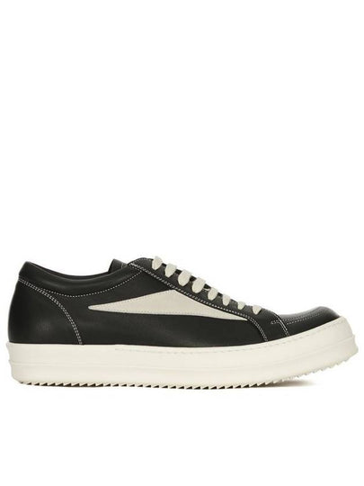 Vintage Suede Panel Low Top Sneakers Black - RICK OWENS - BALAAN 2