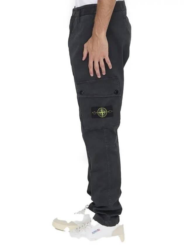 Compass Badge Cargo Straight Pants Black - STONE ISLAND - BALAAN 4