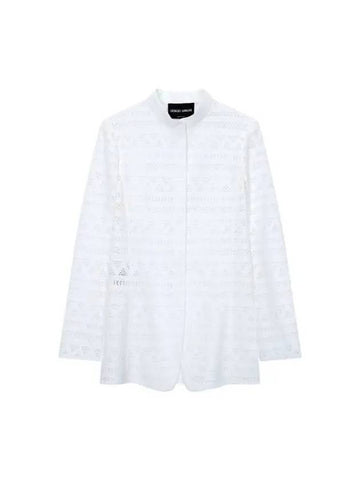 Women s Punchette Mandarin Collar Jacket White 270562 - GIORGIO ARMANI - BALAAN 1