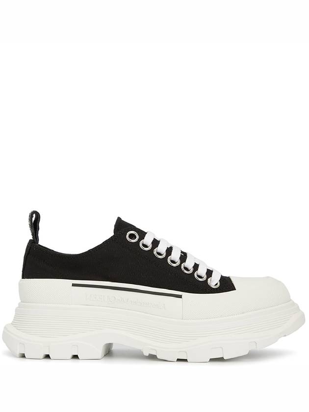 Tread Slick Low Top Sneakers Black White - ALEXANDER MCQUEEN - BALAAN 4