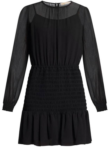 Michael Kors Ls Smock Mini Dress Clothing - MICHAEL KORS - BALAAN 1