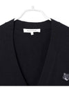 Bold Fox Head Patch Regular Cardigan Black - MAISON KITSUNE - BALAAN 4