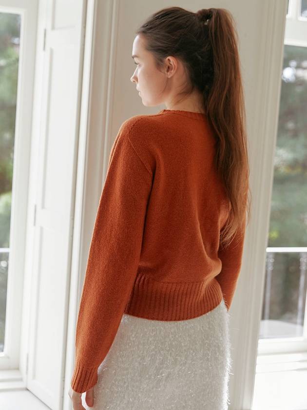 Women's Malt MOLT Cardigan Orange - TINA BLOSSOM - BALAAN 4