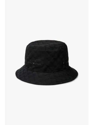 Men s All Over Eagle Jacquard Cloche Hat Black - EMPORIO ARMANI - BALAAN 1