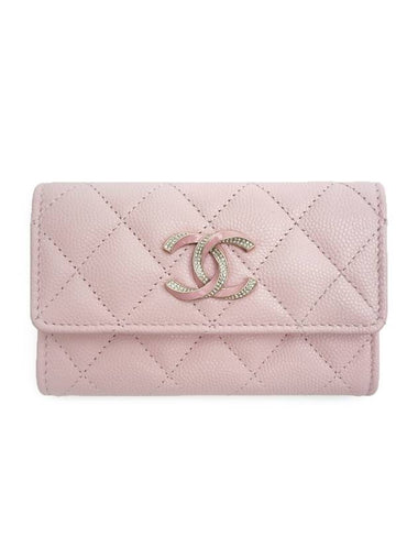 CC Logo Diamond Card Wallet Light Light Pink - CHANEL - BALAAN 1