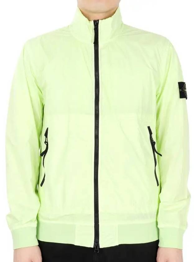 Garment Dyed Crinkle Reps Nylon Zip-up Jacket Lime - STONE ISLAND - BALAAN 3