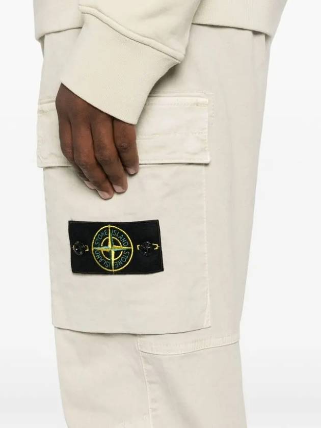 Stretch Cotton Cargo Straight Pants White - STONE ISLAND - BALAAN 5