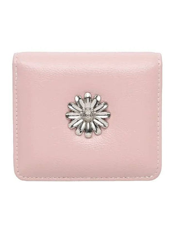 Daisy photo slot half wallet banknote card baby pink - LE MASQUE - BALAAN 1