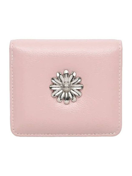 Daisy photo slot half wallet banknote card baby pink - LE MASQUE - BALAAN 1