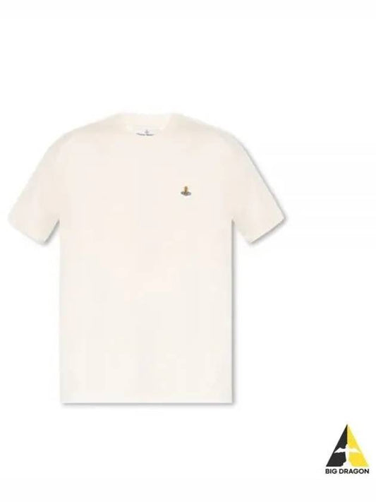 ORB Logo Cotton Short Sleeve T-Shirt Beige - VIVIENNE WESTWOOD - BALAAN 2