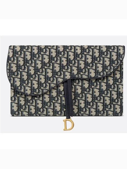 Saddle Pouch Blue  Oblique Jacquard - DIOR - BALAAN 2