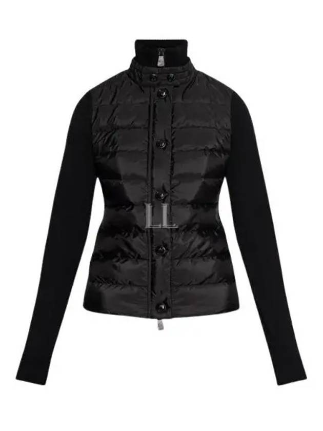 Padded Wool Cardigan Black - MONCLER - BALAAN 2