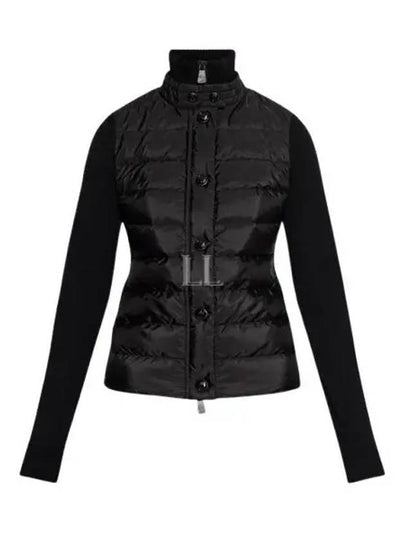 Padded Wool Cardigan Black - MONCLER - BALAAN 2