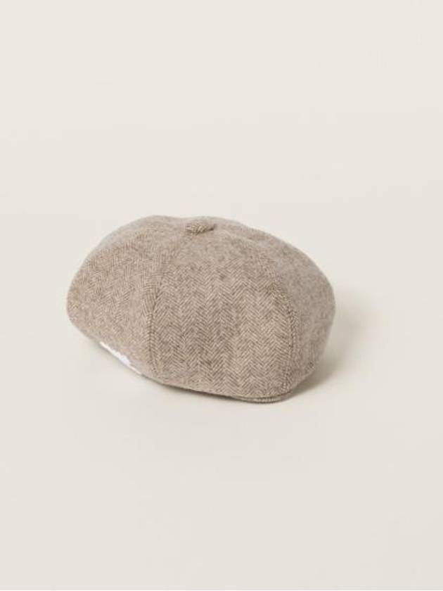 Wool Chevron Beret Khaki - MIU MIU - BALAAN 2