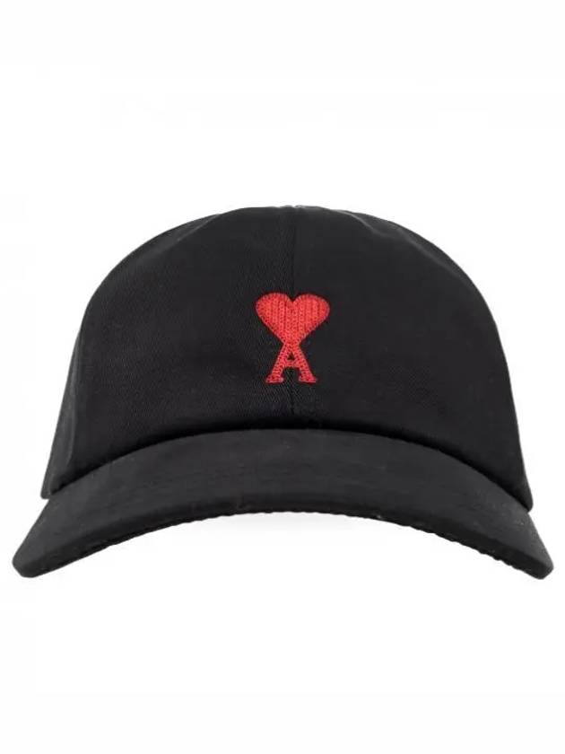 Embroidered Heart Logo Ball Cap Black - AMI - BALAAN 2