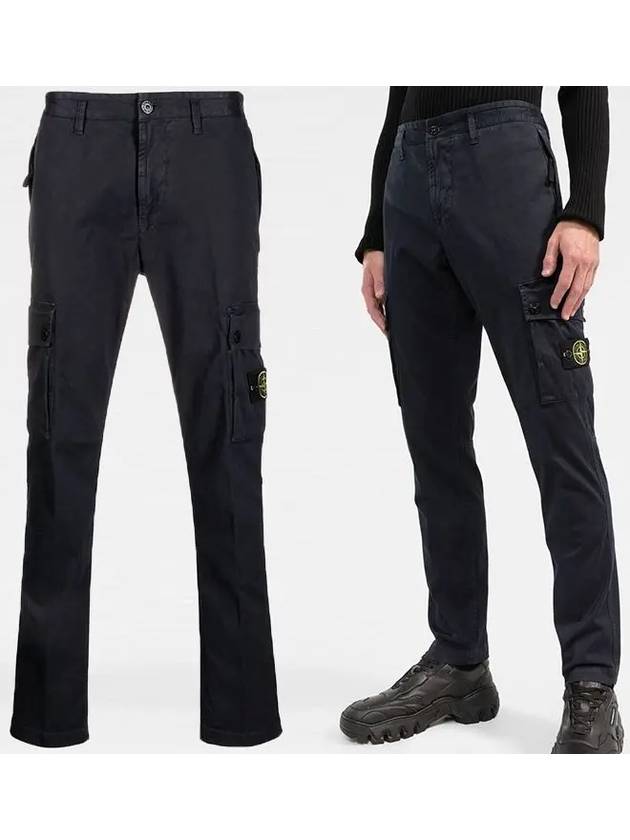 Wappen Patch Slim Fit Straight Pants Blue - STONE ISLAND - BALAAN 2