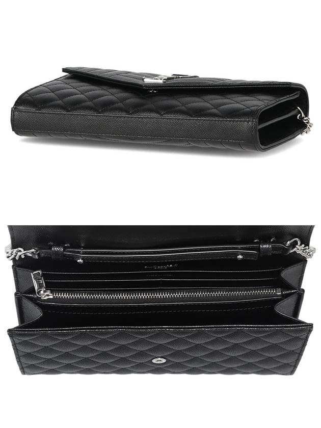 Matelasse Monogram Chain Cross Bag Black - SAINT LAURENT - BALAAN 6