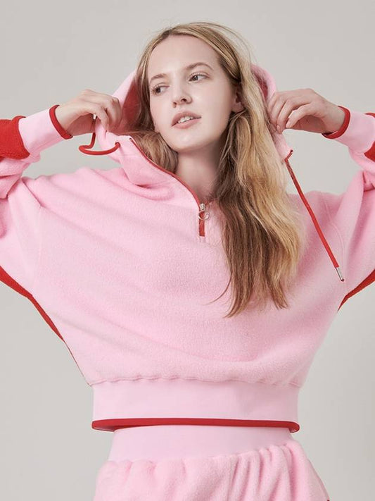 C23WTS013W Bubble Fleece Anorak Hoodie Pink - CHUCUCHU - BALAAN 1