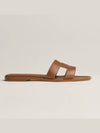 Oran Calfskin Slippers Gold Piqures Ecrues - HERMES - BALAAN 7