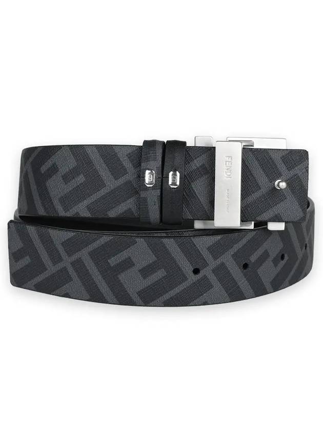 FF Rounded Leather Belt Black - FENDI - BALAAN 3