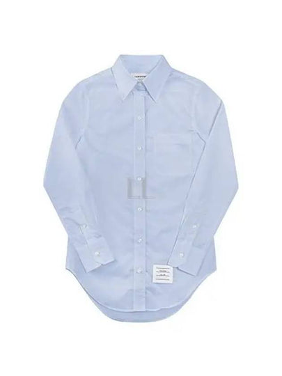 Logo Patch Cotton Shirt Light Blue - THOM BROWNE - BALAAN 2