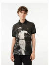 Rene Digital Graphic Print Polo Shirt Black - LACOSTE - BALAAN 2