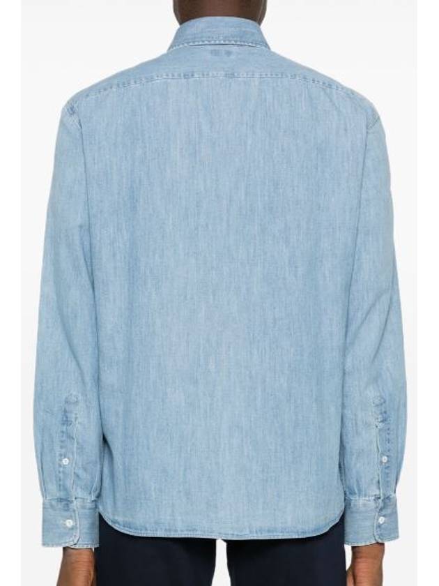 Denim Long Sleeve Shirt Blue - BRUNELLO CUCINELLI - BALAAN 4