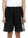 Washing Wappen Logo Training Cotton Shorts Black - STONE ISLAND - BALAAN 2