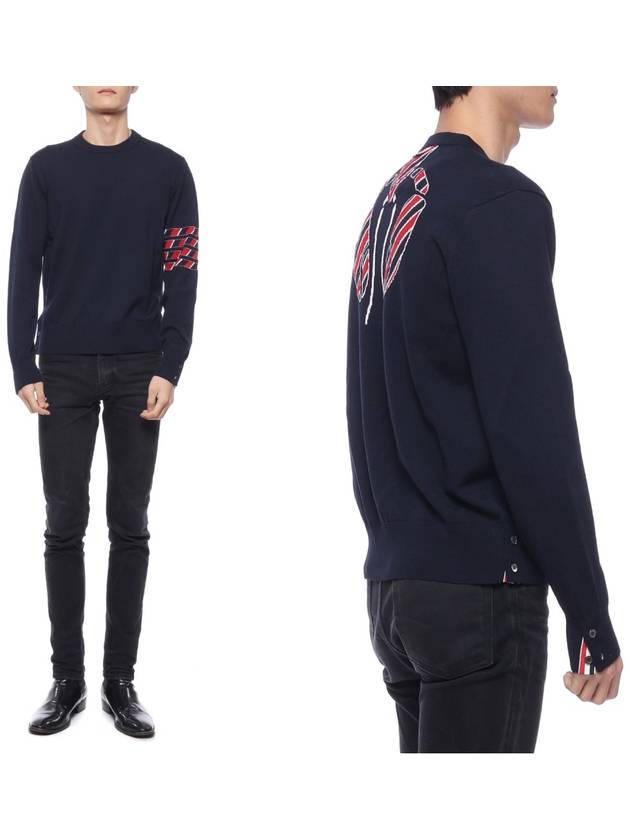 4 Bar Lobster Intarsia Wool Sweatshirt Navy - THOM BROWNE - BALAAN 2