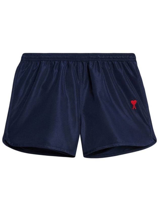 Heart Logo Swim Shorts Navy Blue - AMI - BALAAN 2