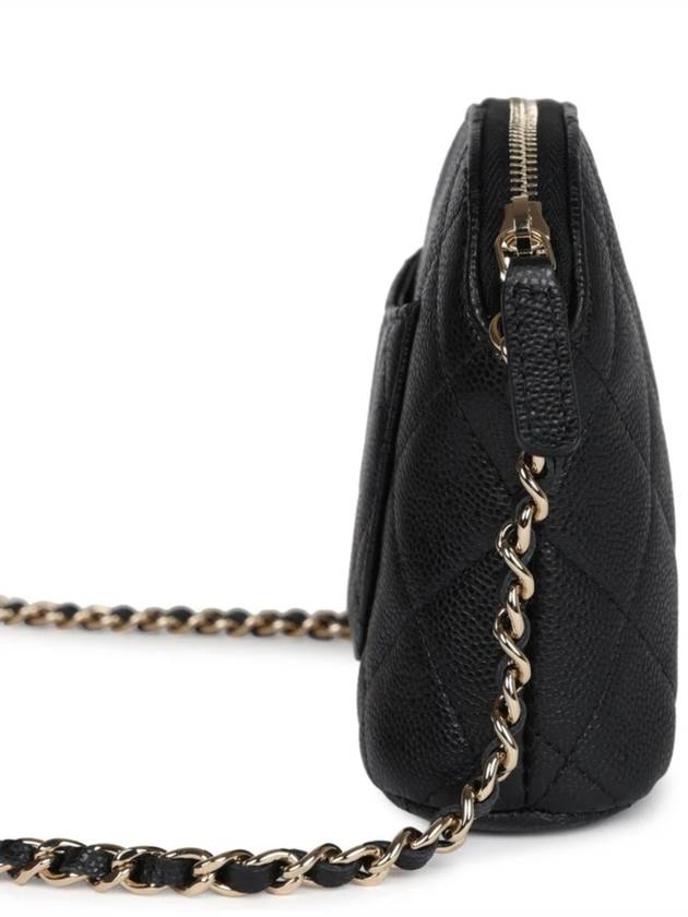 Classic Half Moon Caviar Mini Cross Bag Black - CHANEL - BALAAN 5