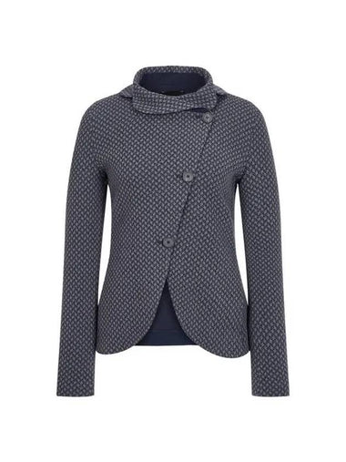 Women s Easy Jacquard Single Jacket Charcoal - EMPORIO ARMANI - BALAAN 1