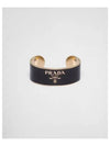 Enamel Metal Cuff Bracelet Gold Black - PRADA - BALAAN 2