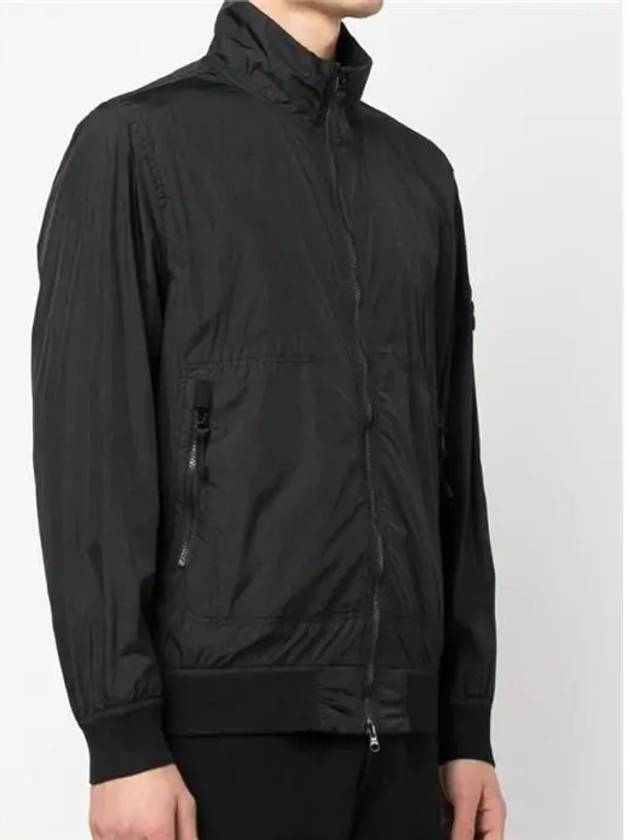 Garment Dyed Crinkle Reps Nylon Zip-up Jacket Black - STONE ISLAND - BALAAN 3