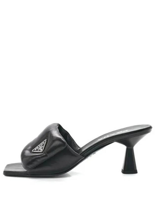 Soft Padded Nappa Sandals Heel Black - PRADA - BALAAN 2