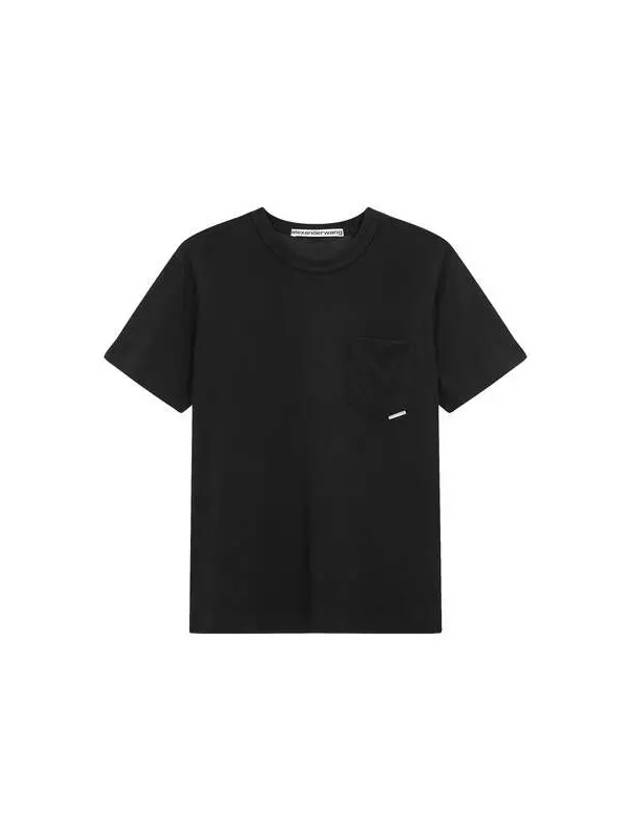 UNISEX Short Sleeve Pocket T Shirt Black - ALEXANDER WANG - BALAAN 1