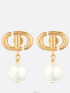 CD Navy Earrings Gold White - DIOR - BALAAN 2