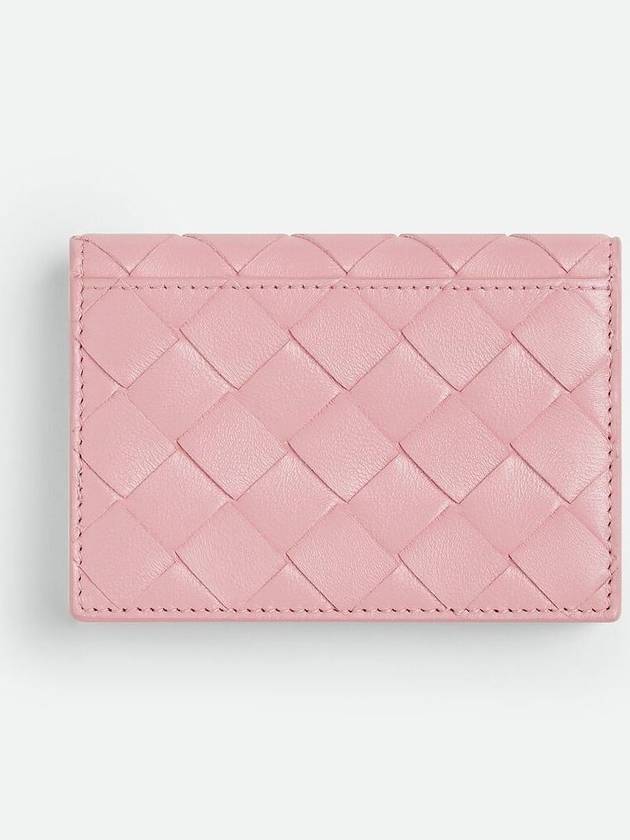 Intrecciato Flap Business Card Wallet Pink - BOTTEGA VENETA - BALAAN 4