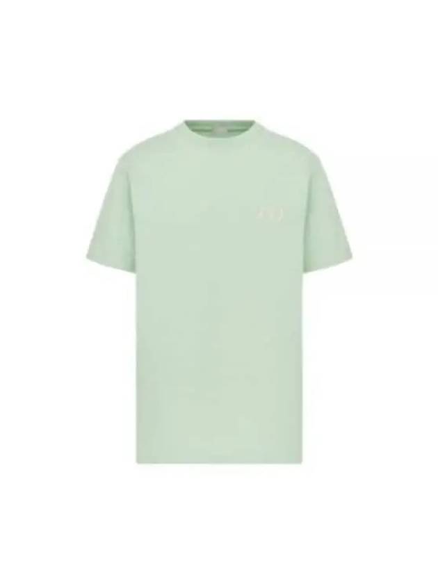 CD Icon Embroidered Cotton Jersey Short Sleeve T-Shirt Light Green - DIOR - BALAAN 2