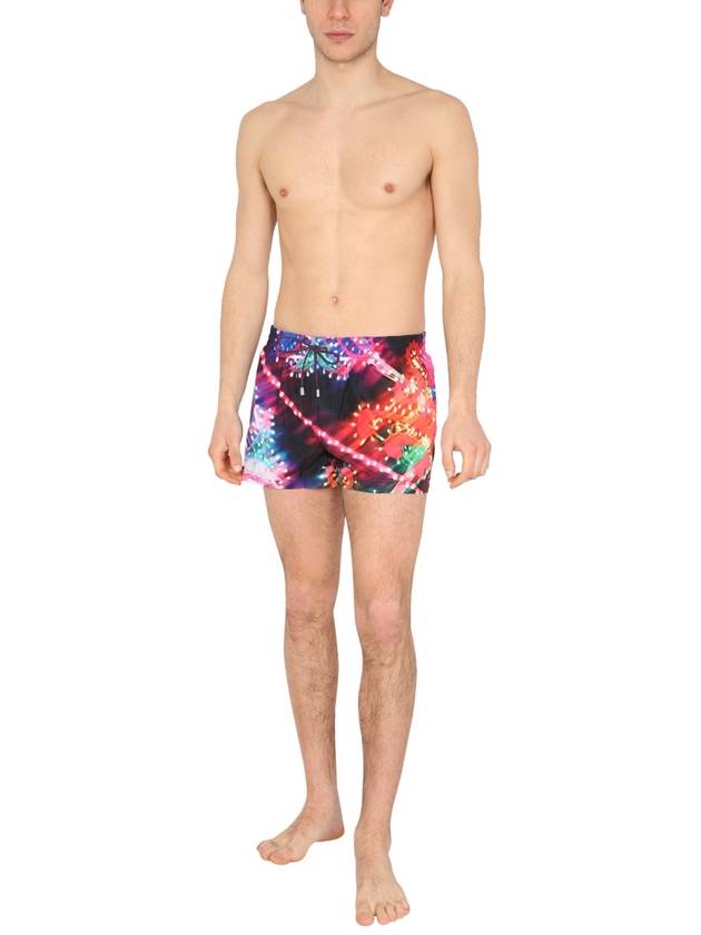 Men's Luminari Print Swim Shorts Pink Navy - DOLCE&GABBANA - BALAAN 3