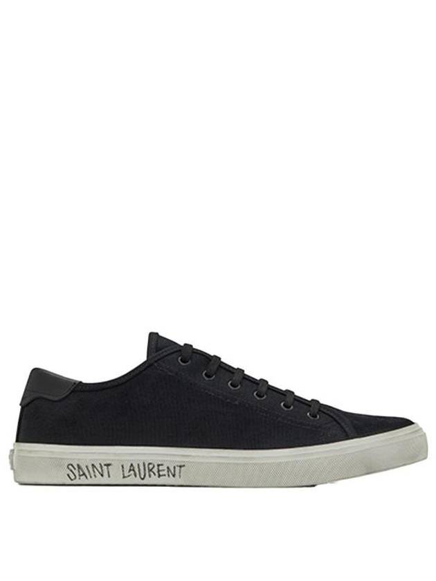 Malibu Logo Canvas Low Top Sneakers Black - SAINT LAURENT - BALAAN 2