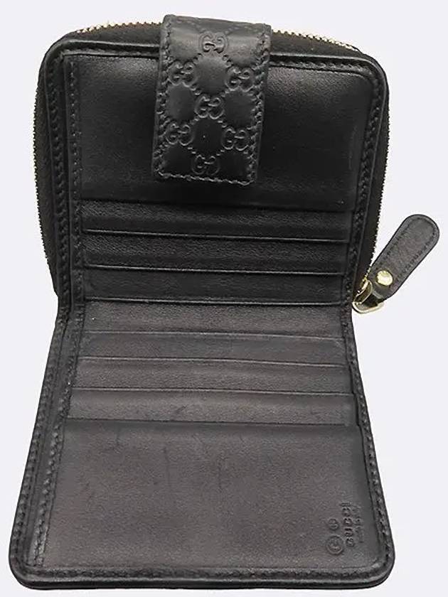 449395 Black Leather Micro Cima Zip up Half Wallet - GUCCI - BALAAN 5