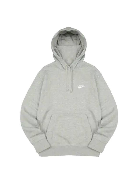 Logo Club Pullover Hoodie Grey - NIKE - BALAAN 1