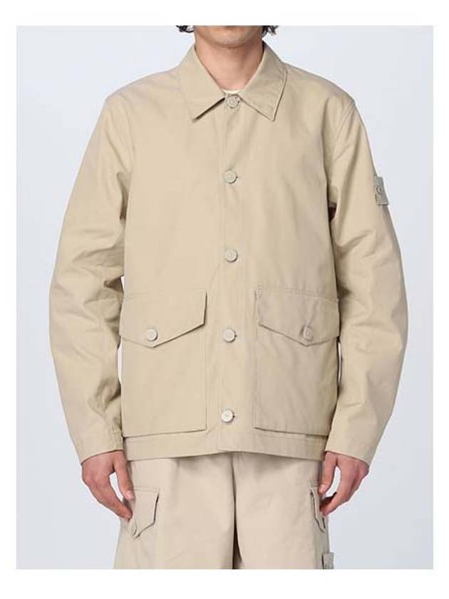 Men's Ghost Piece  O Ventile Cotton Jacket Beige - STONE ISLAND - BALAAN 3