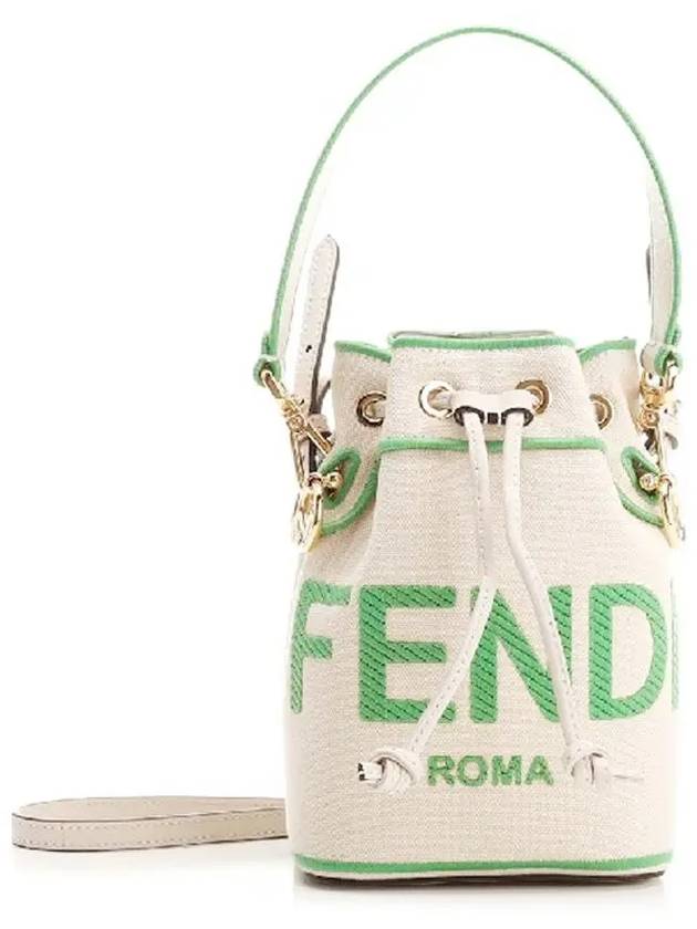 Roma Mon Treso Mini Canvas Bucket Bag Green - FENDI - BALAAN 2