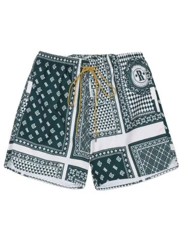 Card Print Swim Shorts Pants Green White Swimsuit - RHUDE - BALAAN 1