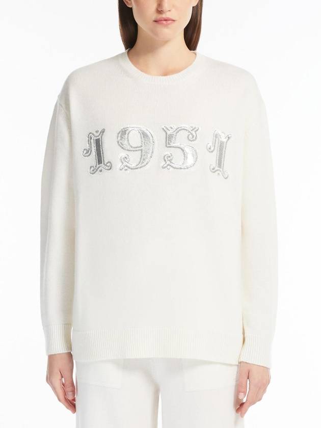 logo knit top white - MAX MARA - BALAAN 3