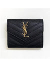 Matelasse Monogram Quilting Flap Half Wallet Black - SAINT LAURENT - BALAAN 2