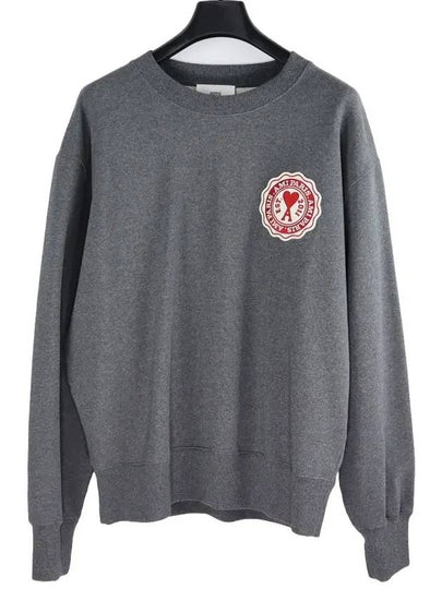 Heart Logo Patch Sweatshirt Grey - AMI - BALAAN 2